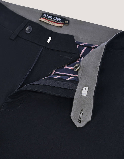 Plain Black Twill Chino Trouser