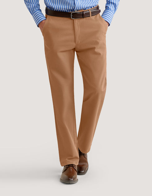 Camel Smart Fit Textured Chino Trouser