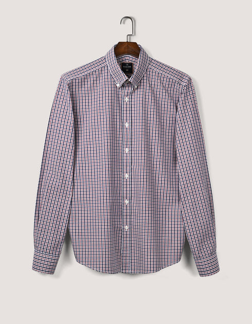 Easy Care Casual Check Shirt - Navy