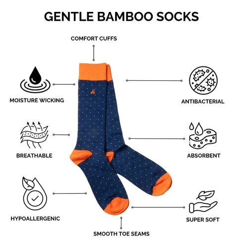 Charcoal Striped Bamboo Socks (Comfort Cuff)