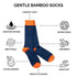 Charcoal Striped Bamboo Socks (Comfort Cuff)