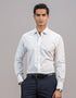 White and Maroon Fine Dot Print Shirt