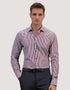 Maroon Striped Cotton Dress Shirt