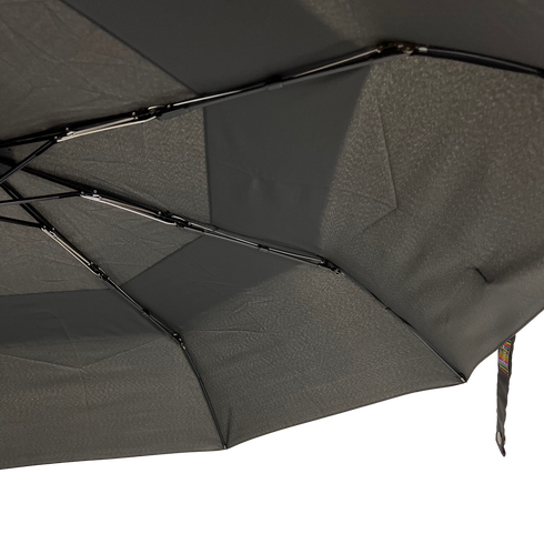 Gents Auto Compact Umbrella Black (Wood effect/Matt ABS handle)