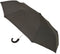 Gents Auto Compact Umbrella Black with hook handle