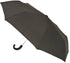 Gents Auto Compact Umbrella Black with hook handle