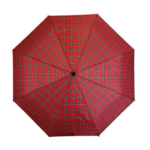 Everyday Tartan Folding Umbrella Red