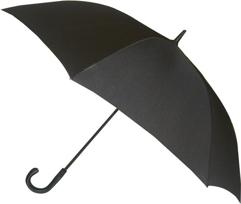 Gents Auto Stick Umbrella 8 f/glass ribs stitched handle Bl.