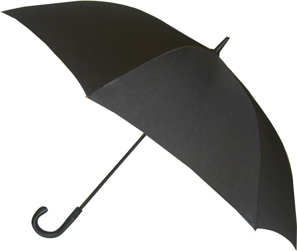 Gents Auto Stick Umbrella 8 f/glass ribs stitched handle Bl.