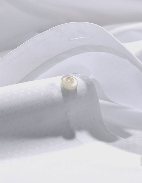 White Self Textured Smart Shirt