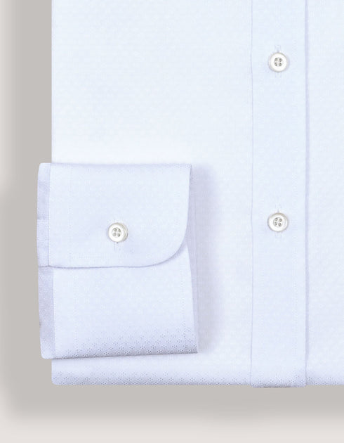 Self Textured White Smart Fit Dress Shirt