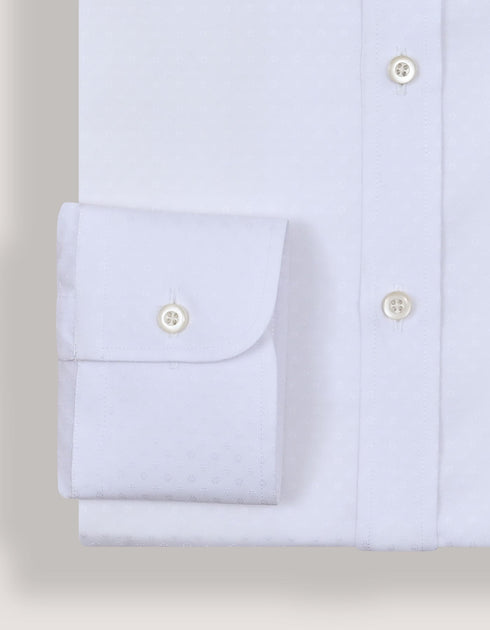 White Floral Textured Smart Fit Shirt