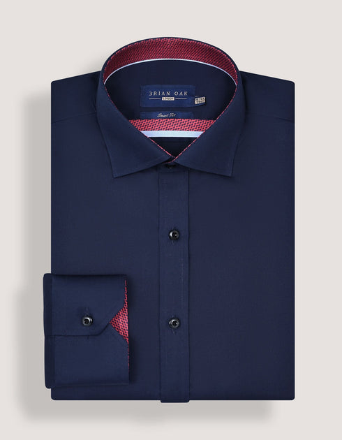 Navy Designer Satin Shirt