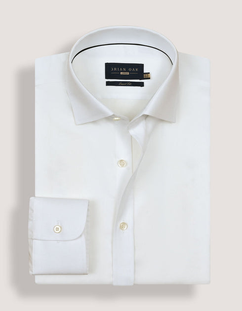 Plain White Cotton Dress Shirt
