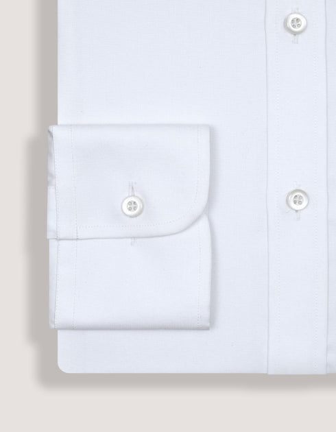 White Self Textured Formal Shirt