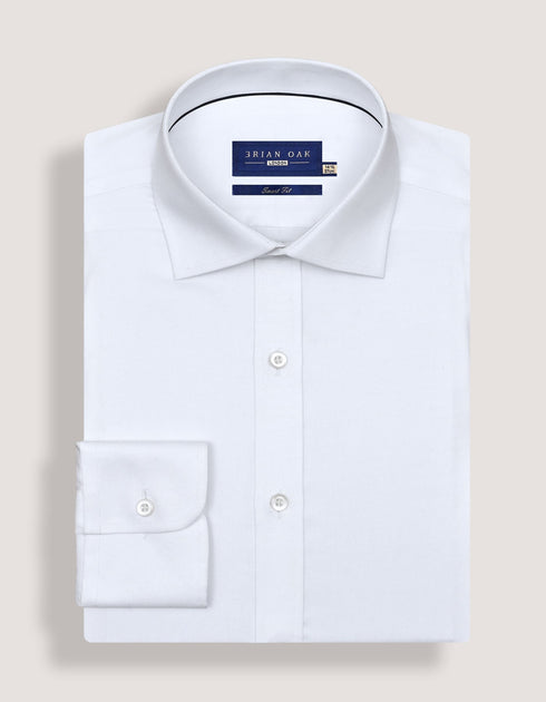 White Self Textured Formal Shirt