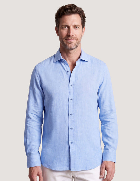 Pure Linen Shirt - Sky Blue