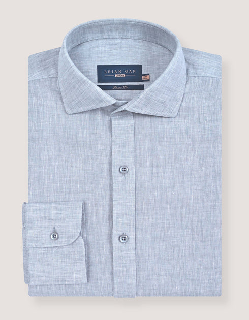 Pure Linen Shirt - Light Grey