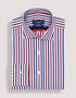 Royal Blue and Red Striped Formal Shirt