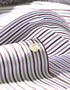 Maroon and Grey Striped Formal Shirt