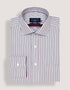 Maroon and Grey Striped Formal Shirt