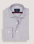 Maroon and Grey Striped Formal Shirt