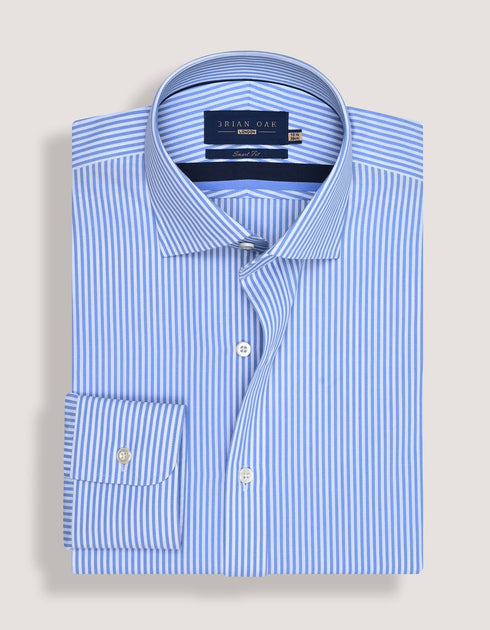 Sky Blue Vertical Striped Formal Shirt
