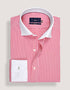 Red Striped Shirt with Contrast Collar