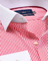 Red Striped Shirt with Contrast Collar