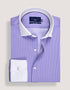 Violet Stripe Shirt with Contrast Collar