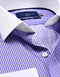 Violet Stripe Shirt with Contrast Collar