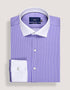 Violet Stripe Shirt with Contrast Collar