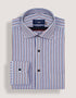 Maroon and White Striped Formal Shirt