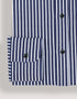 Navy Striped Cotton Dress Shirt
