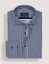 Navy Striped Cotton Dress Shirt
