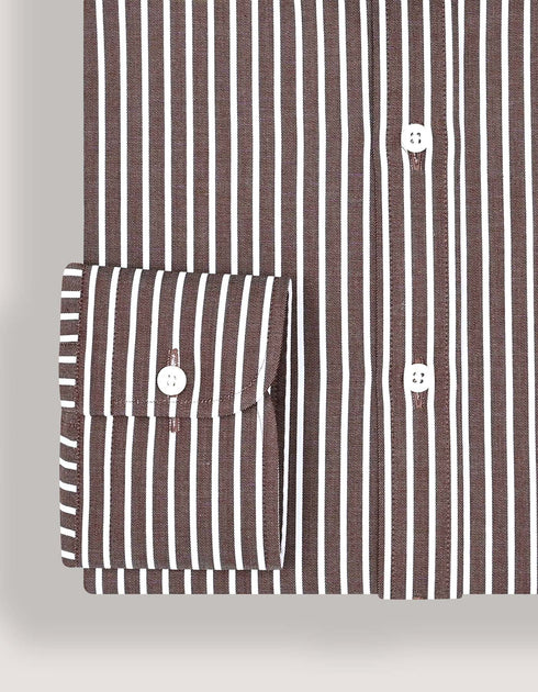 Smart Fit Brown Striped Shirt