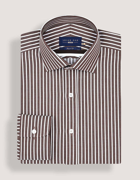Smart Fit Brown Striped Shirt