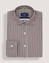 Smart Fit Brown Striped Shirt