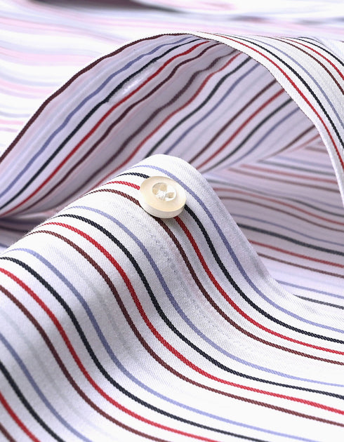 Red Multicolour Stripes Shirt