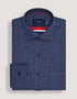 Smart Fit Navy Cotton Check Shirt