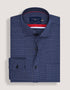Smart Fit Navy Cotton Check Shirt
