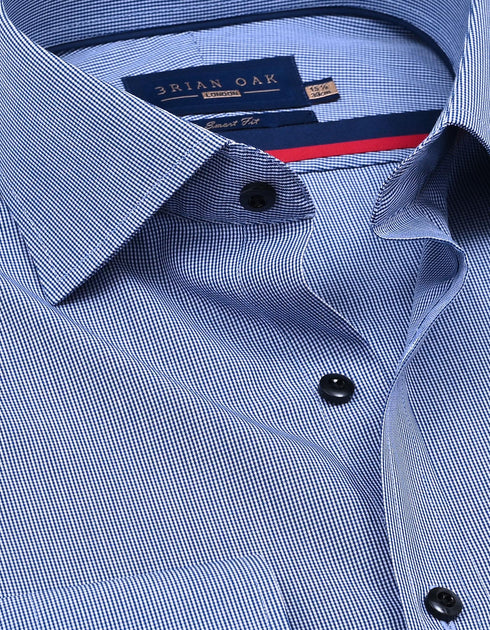 Royal Blue Check Pattern Shirt