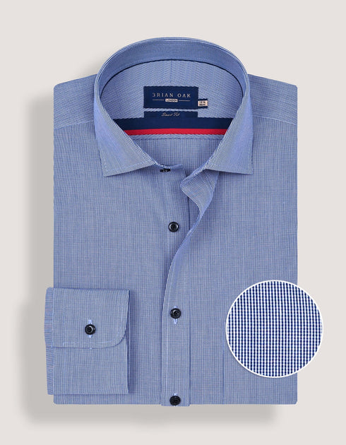 Royal Blue Check Pattern Shirt