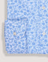 White and Sky Blue Botanical Print Formal Shirt
