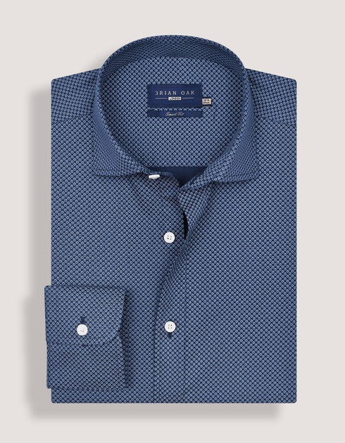 Mini Floral Print Shirt – Navy Blue