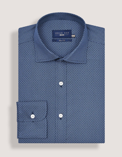 Mini Floral Print Shirt – Navy Blue