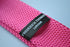 plain bright pink skinny knitted tie with pointed end