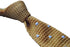 knitted yellow gold tie with white polka dots design