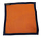 orange knitted pocket square with navy dark blue edging