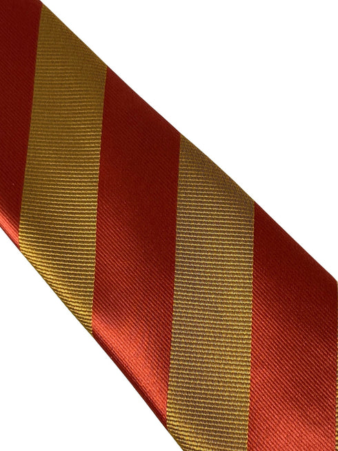 light chocolate brown and maroon red barber striped tie